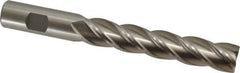 Interstate - 3/4", 4" LOC, 3/4" Shank Diam, 6-1/4" OAL, 4 Flute, High Speed Steel Square End Mill - Single End, Uncoated, Spiral Flute, 30° Helix, Centercutting, Right Hand Cut, Right Hand Flute - USA Tool & Supply