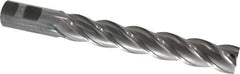 Interstate - 1", 6" LOC, 1" Shank Diam, 8-1/2" OAL, 4 Flute, High Speed Steel Square End Mill - Single End, Uncoated, Spiral Flute, 30° Helix, Centercutting, Right Hand Cut, Right Hand Flute - USA Tool & Supply