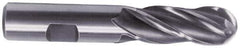 Hertel - 11mm Diam, 1" LOC, 4 Flute Cobalt Ball End Mill - Uncoated, Single End, 2-11/16" OAL, 3/8" Shank Diam - USA Tool & Supply