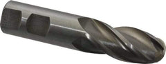 Interstate - 7/8" Diam, 1-7/8" LOC, 4 Flute High Speed Steel Ball End Mill - Uncoated, Single End, 4-1/8" OAL, 7/8" Shank Diam, Spiral Flute - USA Tool & Supply