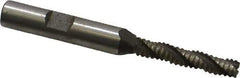 Interstate - 1/4" Diam, Coarse Pitch, 1-3/8" LOC, 3 Flute Cobalt Roughing Square End Mill - Uncoated, 3-1/8" OAL, 3/8" Shank Diam, Single End, Centercutting - USA Tool & Supply