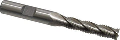 Interstate - 5/16" Diam, Coarse Pitch, 1-3/8" LOC, 4 Flute Cobalt Roughing Square End Mill - Uncoated, 3-1/8" OAL, 3/8" Shank Diam, Single End, Centercutting - USA Tool & Supply