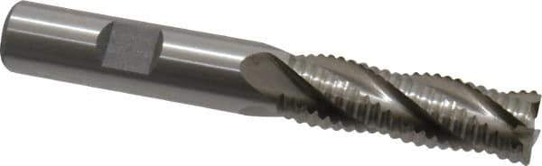 Interstate - 1/2" Diam, Coarse Pitch, 1-5/8" LOC, 4 Flute Cobalt Roughing Square End Mill - Uncoated, 3-5/8" OAL, 1/2" Shank Diam, Single End, Centercutting - USA Tool & Supply