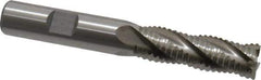 Interstate - 1/2" Diam, Coarse Pitch, 1-5/8" LOC, 4 Flute Cobalt Roughing Square End Mill - Uncoated, 3-5/8" OAL, 1/2" Shank Diam, Single End, Centercutting - USA Tool & Supply