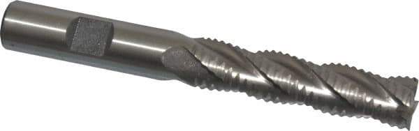 Interstate - 1/2" Diam, Coarse Pitch, 2" LOC, 4 Flute Cobalt Roughing Square End Mill - Uncoated, 4" OAL, 1/2" Shank Diam, Single End, Centercutting - USA Tool & Supply