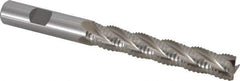 Interstate - 1/2" Diam, Coarse Pitch, 3" LOC, 4 Flute Cobalt Roughing Square End Mill - Uncoated, 5" OAL, 1/2" Shank Diam, Single End, Centercutting - USA Tool & Supply
