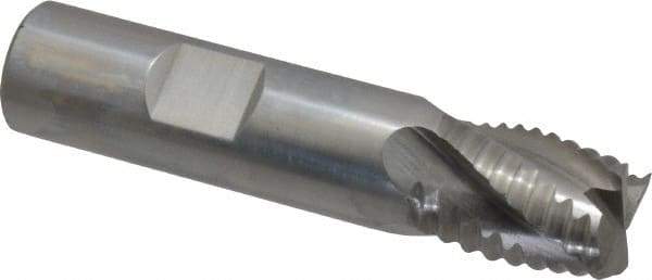Interstate - 5/8" Diam, Coarse Pitch, 3/4" LOC, 4 Flute Cobalt Roughing Square End Mill - Uncoated, 2-7/8" OAL, 5/8" Shank Diam, Single End, Centercutting - USA Tool & Supply