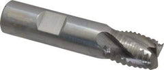Interstate - 5/8" Diam, Coarse Pitch, 3/4" LOC, 4 Flute Cobalt Roughing Square End Mill - Uncoated, 2-7/8" OAL, 5/8" Shank Diam, Single End, Centercutting - USA Tool & Supply