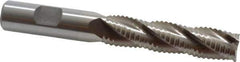 Interstate - 5/8" Diam, Coarse Pitch, 2-1/2" LOC, 4 Flute Cobalt Roughing Square End Mill - Uncoated, 4-5/8" OAL, 5/8" Shank Diam, Single End, Centercutting - USA Tool & Supply
