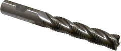 Interstate - 5/8" Diam, Coarse Pitch, 3-1/8" LOC, 4 Flute Cobalt Roughing Square End Mill - Uncoated, 5-1/4" OAL, 5/8" Shank Diam, Single End, Centercutting - USA Tool & Supply