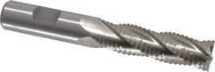 Interstate - 5/8" Diam, Coarse Pitch, 2-1/8" LOC, 4 Flute Cobalt Roughing Square End Mill - Uncoated, 4-1/4" OAL, 5/8" Shank Diam, Single End, Centercutting - USA Tool & Supply