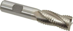 Interstate - 3/4" Diam, Coarse Pitch, 1-5/8" LOC, 4 Flute Cobalt Roughing Square End Mill - Uncoated, 3-3/4" OAL, 5/8" Shank Diam, Single End, Centercutting - USA Tool & Supply
