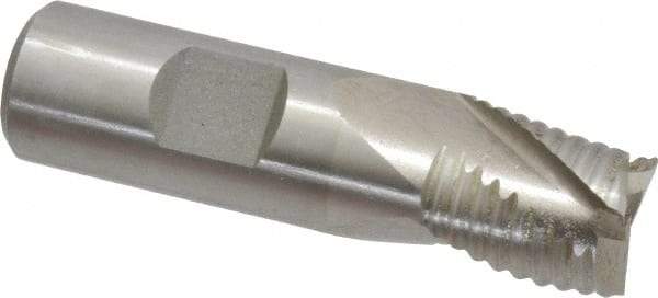 Interstate - 3/4" Diam, Coarse Pitch, 3/4" LOC, 3 Flute Cobalt Roughing Square End Mill - Uncoated, 2-7/8" OAL, 3/4" Shank Diam, Single End, Centercutting - USA Tool & Supply