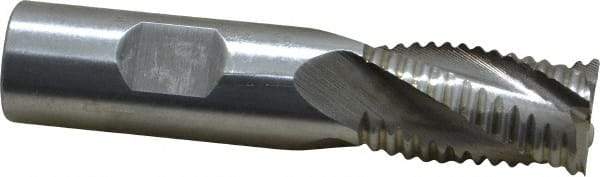Interstate - 3/4" Diam, Coarse Pitch, 1-1/4" LOC, 4 Flute Cobalt Roughing Square End Mill - Uncoated, 3-1/2" OAL, 3/4" Shank Diam, Single End, Centercutting - USA Tool & Supply