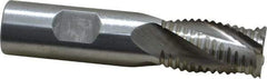 Interstate - 3/4" Diam, Coarse Pitch, 1-1/4" LOC, 4 Flute Cobalt Roughing Square End Mill - Uncoated, 3-1/2" OAL, 3/4" Shank Diam, Single End, Centercutting - USA Tool & Supply