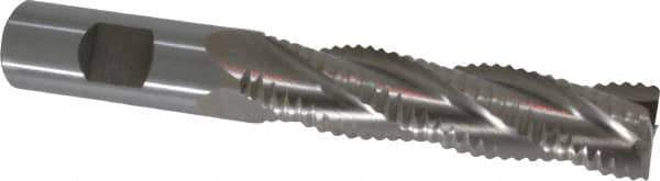 Interstate - 3/4" Diam, Coarse Pitch, 3" LOC, 4 Flute Cobalt Roughing Square End Mill - Uncoated, 5-1/4" OAL, 3/4" Shank Diam, Single End, Centercutting - USA Tool & Supply