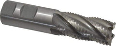 Interstate - 1" Diam, Coarse Pitch, 2" LOC, 5 Flute Cobalt Roughing Square End Mill - Uncoated, 4-1/2" OAL, 1" Shank Diam, Single End, Centercutting - USA Tool & Supply