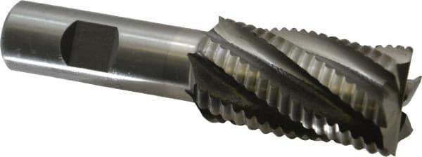 Interstate - 1-1/8" Diam, Coarse Pitch, 2" LOC, 6 Flute Cobalt Roughing Square End Mill - Uncoated, 4-1/4" OAL, 3/4" Shank Diam, Single End, Centercutting - USA Tool & Supply