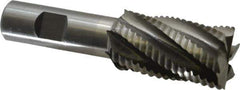Interstate - 1-1/8" Diam, Coarse Pitch, 2" LOC, 6 Flute Cobalt Roughing Square End Mill - Uncoated, 4-1/4" OAL, 3/4" Shank Diam, Single End, Centercutting - USA Tool & Supply