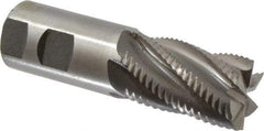 Interstate - 1-1/4" Diam, Coarse Pitch, 2" LOC, 6 Flute Cobalt Roughing Square End Mill - Uncoated, 4-1/2" OAL, 1-1/4" Shank Diam, Single End, Centercutting - USA Tool & Supply