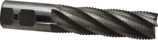 Interstate - 1-1/4" Diam, Coarse Pitch, 4" LOC, 6 Flute Cobalt Roughing Square End Mill - Uncoated, 6-1/2" OAL, 1-1/4" Shank Diam, Single End, Centercutting - USA Tool & Supply