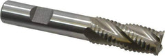 Interstate - 9/16" Diam, Coarse Pitch, 1-3/8" LOC, 4 Flute Cobalt Roughing Square End Mill - Uncoated, 3-3/8" OAL, 1/2" Shank Diam, Single End, Centercutting - USA Tool & Supply