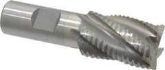 Interstate - 1" Diam, Coarse Pitch, 1-1/2" LOC, 5 Flute Cobalt Roughing Square End Mill - Uncoated, 3-3/8" OAL, 3/4" Shank Diam, Single End, Centercutting - USA Tool & Supply