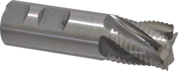 Interstate - 1" Diam, Coarse Pitch, 1-1/8" LOC, 5 Flute Cobalt Roughing Square End Mill - Uncoated, 3-5/8" OAL, 1" Shank Diam, Single End, Centercutting - USA Tool & Supply