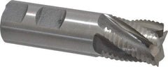 Interstate - 1" Diam, Coarse Pitch, 1-1/8" LOC, 5 Flute Cobalt Roughing Square End Mill - Uncoated, 3-5/8" OAL, 1" Shank Diam, Single End, Centercutting - USA Tool & Supply