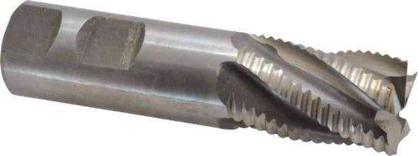 Interstate - 1" Diam, Coarse Pitch, 1-5/8" LOC, 5 Flute Cobalt Roughing Square End Mill - Uncoated, 4-1/8" OAL, 1" Shank Diam, Single End, Centercutting - USA Tool & Supply