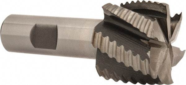 Interstate - 1-1/2" Diam, Coarse Pitch, 1-1/8" LOC, 6 Flute Cobalt Roughing Square End Mill - Uncoated, 3-3/8" OAL, 3/4" Shank Diam, Single End, Centercutting - USA Tool & Supply