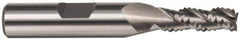 Cleveland - 1" Diam, Coarse Pitch, 4" LOC, 3 Flute Powdered Metal Corner Radius Roughing End Mill - Uncoated, 6-1/2" OAL, 1" Shank Diam, Single End, Centercutting, 42° Helix - USA Tool & Supply