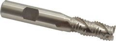 Interstate - 15/32" Diam, Coarse Pitch, 1-1/4" LOC, 3 Flute Cobalt Roughing Square End Mill - Uncoated, 3-1/4" OAL, 1/2" Shank Diam, Single End, Centercutting - USA Tool & Supply