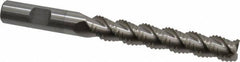 Interstate - 1/2" Diam, Coarse Pitch, 3" LOC, 3 Flute Cobalt Roughing Square End Mill - Uncoated, 5" OAL, 1/2" Shank Diam, Single End, Centercutting - USA Tool & Supply
