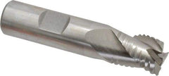Interstate - 5/8" Diam, Coarse Pitch, 3/4" LOC, 3 Flute Cobalt Roughing Square End Mill - Uncoated, 2-7/8" OAL, 5/8" Shank Diam, Single End, Centercutting - USA Tool & Supply