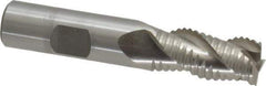 Interstate - 5/8" Diam, Coarse Pitch, 1-1/4" LOC, 3 Flute Cobalt Roughing Square End Mill - Uncoated, 3-3/8" OAL, 5/8" Shank Diam, Single End, Centercutting - USA Tool & Supply