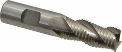 Interstate - 3/4" Diam, Coarse Pitch, 1-5/8" LOC, 3 Flute Cobalt Roughing Square End Mill - Uncoated, 3-3/4" OAL, 3/4" Shank Diam, Single End, Centercutting - USA Tool & Supply