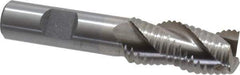 Interstate - 3/4" Diam, Coarse Pitch, 1-5/8" LOC, 3 Flute Cobalt Roughing Square End Mill - Uncoated, 3-3/4" OAL, 5/8" Shank Diam, Single End, Centercutting - USA Tool & Supply