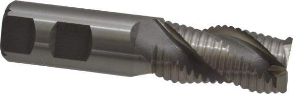 Interstate - 1" Diam, Coarse Pitch, 2" LOC, 3 Flute Cobalt Roughing Square End Mill - Uncoated, 4-1/2" OAL, 1" Shank Diam, Single End, Centercutting - USA Tool & Supply