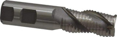 Interstate - 1" Diam, Coarse Pitch, 2" LOC, 3 Flute Cobalt Roughing Square End Mill - Uncoated, 4-1/2" OAL, 1" Shank Diam, Single End, Centercutting - USA Tool & Supply