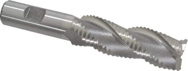 Interstate - 1" Diam, Coarse Pitch, 3" LOC, 3 Flute Cobalt Roughing Square End Mill - Uncoated, 5-1/4" OAL, 3/4" Shank Diam, Single End, Centercutting - USA Tool & Supply