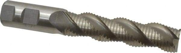 Interstate - 1" Diam, Coarse Pitch, 4" LOC, 3 Flute Cobalt Roughing Square End Mill - Uncoated, 6-1/2" OAL, 1" Shank Diam, Single End, Centercutting - USA Tool & Supply