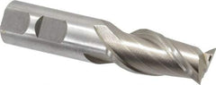 Interstate - 7/8", 1-7/8" LOC, 7/8" Shank Diam, 4-1/8" OAL, 2 Flute, High Speed Steel Square End Mill - Single End, Uncoated, Spiral Flute, Centercutting, Right Hand Cut, Right Hand Flute - USA Tool & Supply