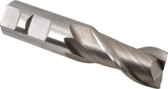 Interstate - 1", 2" LOC, 1" Shank Diam, 4-1/2" OAL, 2 Flute, High Speed Steel Square End Mill - Single End, Uncoated, Spiral Flute, Centercutting, Right Hand Cut, Right Hand Flute - USA Tool & Supply