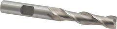 Interstate - 3/8", 1-1/2" LOC, 3/8" Shank Diam, 3-1/4" OAL, 2 Flute, High Speed Steel Square End Mill - Single End, Uncoated, Spiral Flute, Centercutting, Right Hand Cut, Right Hand Flute - USA Tool & Supply