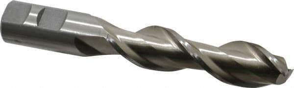Interstate - 7/8", 3-1/2" LOC, 7/8" Shank Diam, 5-3/4" OAL, 2 Flute, High Speed Steel Square End Mill - Single End, Uncoated, Spiral Flute, Centercutting, Right Hand Cut, Right Hand Flute - USA Tool & Supply