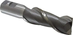 Interstate - 1-1/2", 4" LOC, 1-1/4" Shank Diam, 6-1/2" OAL, 2 Flute, High Speed Steel Square End Mill - Single End, Uncoated, Spiral Flute, Centercutting, Right Hand Cut, Right Hand Flute - USA Tool & Supply