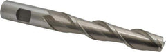 Interstate - 3/4", 4" LOC, 3/4" Shank Diam, 6-1/4" OAL, 2 Flute, High Speed Steel Square End Mill - Single End, Uncoated, Spiral Flute, 37° Helix, Centercutting, Right Hand Cut, Right Hand Flute - USA Tool & Supply