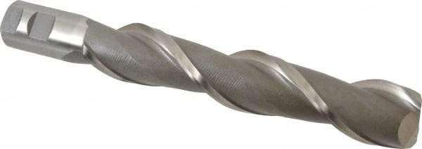 Interstate - 1-1/2", 8" LOC, 1-1/4" Shank Diam, 10-1/2" OAL, 2 Flute, High Speed Steel Square End Mill - Single End, Uncoated, Spiral Flute, 37° Helix, Centercutting, Right Hand Cut, Right Hand Flute - USA Tool & Supply