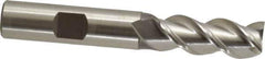 Interstate - 1/2" Diam, 1-1/4" LOC, 3 Flute Cobalt Roughing & Finishing Square End Mill - Uncoated, 3-1/4" OAL, 1/2" Shank Diam, Straight Shank, 45° Helix, Centercutting - USA Tool & Supply